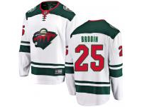 Men's Minnesota Wild #25 Jonas Brodin White Away Breakaway NHL Jersey