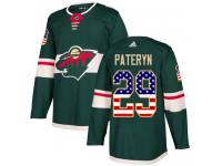 Men's Minnesota Wild #29 Greg Pateryn Adidas Green Authentic USA Flag Fashion NHL Jersey