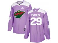 Men's Minnesota Wild #29 Greg Pateryn Adidas Purple Authentic Fights Cancer Practice NHL Jersey