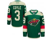 Men's Minnesota Wild #3 Charlie Coyle Reebok Green Authentic 2016 Stadium Series NHL Jersey