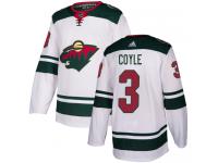 Men's Minnesota Wild #3 Charlie Coyle Reebok White Away Authentic NHL Jersey