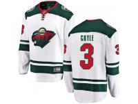 Men's Minnesota Wild #3 Charlie Coyle White Away Breakaway NHL Jersey