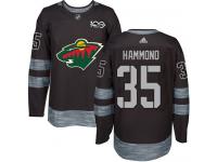 Men's Minnesota Wild #35 Andrew Hammond Adidas Black Authentic 1917-2017 100th Anniversary NHL Jersey
