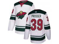 Men's Minnesota Wild #39 Nate Prosser Adidas White Away Authentic NHL Jersey