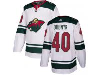 Men's Minnesota Wild #40 Devan Dubnyk Reebok White Away Authentic NHL Jersey