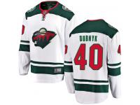 Men's Minnesota Wild #40 Devan Dubnyk White Away Breakaway NHL Jersey