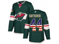 Men's Minnesota Wild #44 Matt Bartkowski Adidas Green Authentic USA Flag Fashion NHL Jersey