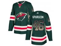 Men's Minnesota Wild #46 Jared Spurgeon Adidas Green Authentic Drift Fashion NHL Jersey