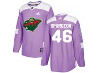 Men's Minnesota Wild #46 Jared Spurgeon Adidas Purple Authentic Fights Cancer Practice NHL Jersey