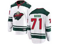 Men's Minnesota Wild #71 J.T. Brown White Away Breakaway NHL Jersey