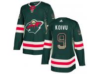 Men's Minnesota Wild #9 Mikko Koivu Adidas Green Authentic Drift Fashion NHL Jersey