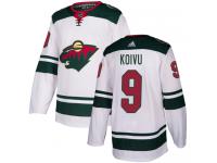 Men's Minnesota Wild #9 Mikko Koivu Reebok White Away Authentic NHL Jersey