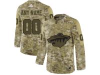 Men's Minnesota Wild Adidas Customized Limited 2019 Camo Salute to Service Jersey