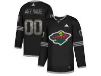 Men's Minnesota Wild Customized Adidas Limited Black Arabic Numerals Fashion Jersey