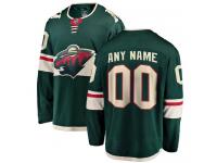 Men's Minnesota Wild Green Home Breakaway Customized NHL Jersey