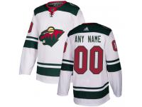 Men's Minnesota Wild Reebok White Away Authentic Customized NHL Jersey