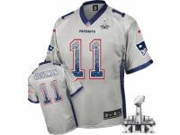 Men's Nike New England Patriots #11 Julian Edelman Limited Grey Drift Fashion Super Bowl XLIX NFL Jersey