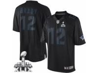 Men's Nike New England Patriots #12 Tom Brady Limited Black Impact Super Bowl XLIX NFL Jersey
