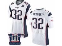 Men's Nike New England Patriots #32 Devin McCourty Elite White Super Bowl LI Champions NFL Jersey