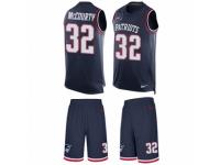 Men's Nike New England Patriots #32 Devin McCourty Navy Blue Tank Top Suit NFL Jersey