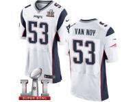 Men's Nike New England Patriots #53 Kyle Van Noy Elite White Super Bowl LI 51 NFL Jersey