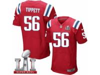 Men's Nike New England Patriots #56 Andre Tippett Elite Red Alternate Super Bowl LI 51 NFL Jersey