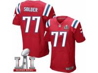 Men's Nike New England Patriots #77 Nate Solder Elite Red Alternate Super Bowl LI 51 NFL Jersey