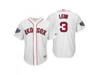 Men's Red Sox 2018 World Series Majestic White Sandy Leon Cool Base Jersey