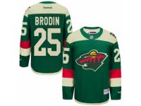 Men's Reebok Minnesota Wild #25 Jonas Brodin Premier Green 2016 Stadium Series NHL Jersey
