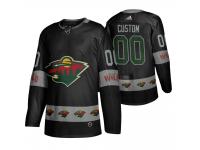 Men's Wild #00 Custom Black Breakaway Logo sleeve Jersey