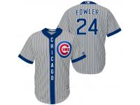 MLB Chicago Cubs #24 Dexter Fowler Men Fashion Grey Cool Base Jerseys