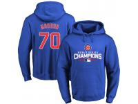 MLB Men Chicago Cubs #70 Joe Maddon Royal 2016 World Series Champions Walk Pullover Hoodie