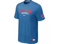 MLB Men Chicago Cubs Nike Practice T-Shirt - Light Blue