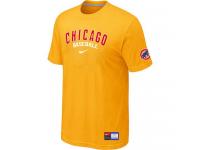 MLB Men Chicago Cubs Nike Practice T-Shirt - Yellow