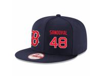 MLB 's New Era Boston Red Sox #48 Pablo Sandoval Stitched Snapback Adjustable Player Hat - Navy Blue Red