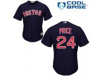 Navy Blue David Price Men #24 Majestic MLB Boston Red Sox Cool Base Alternate Jersey