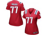 New England Patriots Nate Solder Women's Alternate Jersey - Red Nike NFL #77 Game
