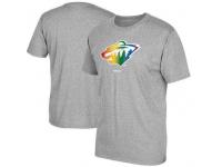 NFL Men's Minnesota Wild Reebok Rainbow Pride T-Shirt - Gray