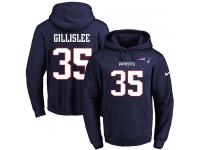 NFL Men's Nike New England Patriots #35 Mike Gillislee Navy Blue Name & Number Pullover Hoodie