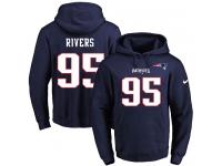NFL Men's Nike New England Patriots #95 Derek Rivers Navy Blue Name & Number Pullover Hoodie