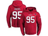 NFL Men's Nike New England Patriots #95 Derek Rivers Red Name & Number Pullover Hoodie