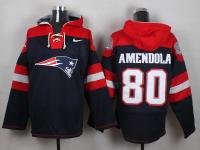 NFL New England Patriots (WR) #80 Danny Amendola Men Navy Blue Pullover Hoodie