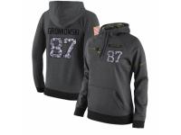 NFL Women's Nike New England Patriots #87 Rob Gronkowski Stitched Black Anthracite Salute to Service Player Performance Hoodie