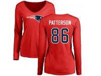 Nike Cordarrelle Patterson Red Name & Number Logo Slim Fit Women's - NFL New England Patriots #86 Long Sleeve T-Shirt