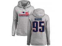 Nike Derek Rivers Heather Gray 2017 AFC Champions Women's - NFL New England Patriots #95 Pullover Hoodie