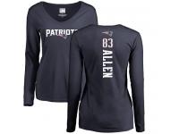 Nike Dwayne Allen Navy Blue Backer Slim Fit Women's - NFL New England Patriots #83 Long Sleeve T-Shirt