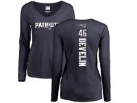 Nike James Develin Navy Blue Backer Slim Fit Women's - NFL New England Patriots #46 Long Sleeve T-Shirt
