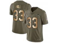 Nike Jeremy Hill Limited Olive Gold Youth Jersey - NFL New England Patriots #33 2017 Salute to Service