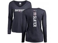 Nike Matthew Slater Navy Blue Backer Slim Fit Women's - NFL New England Patriots #18 Long Sleeve T-Shirt