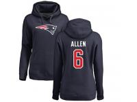 Nike Ryan Allen Navy Blue Name & Number Logo Women's - NFL New England Patriots #6 Pullover Hoodie